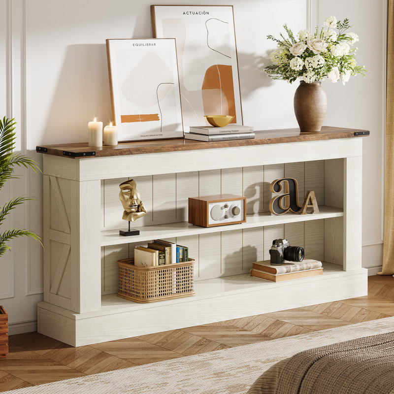 TV Stand for TVs up to 75", Brown/White