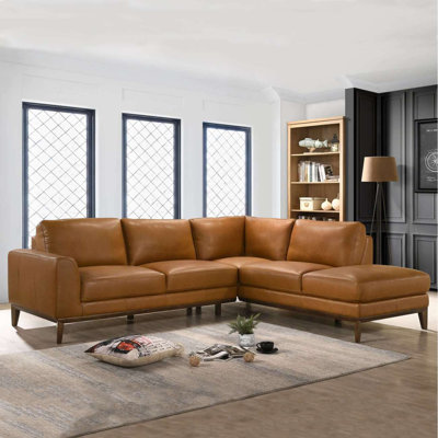 Wanye London Leather Sectional Sofa Right Facing Sectional Leather Sofa Modern Sectional