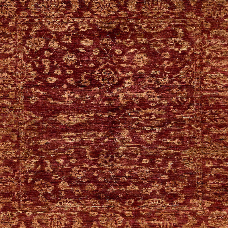 Tapis décoratif multicolore à motif abstrait, Carré 6 pi