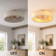 Ventilateur de plafond de style ferme, 20 pouces, 7 pales, structure en tissu, éclairage et télécommande