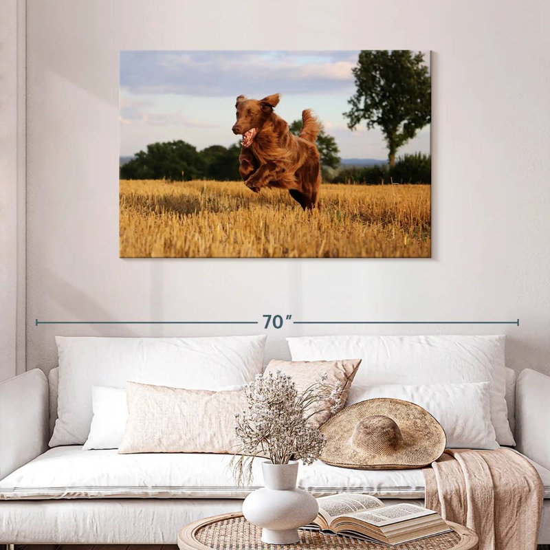 Happy Brown Retriever, 30" H x 45" W