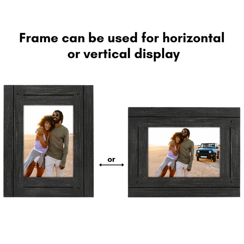 Charcoal Black 5x7 Distressed Wood Picture Frame
