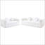 Canapé moderne sans os avec deux coussins décoratifs circulaires, tissu en polyester à poils longs texturé litchi doux pour la peau, canapé en mousse à carreaux
