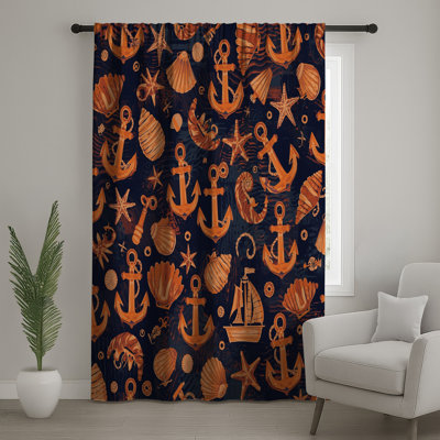 Rideaux, voilages et voilages occultants Nautical Anchors Shells