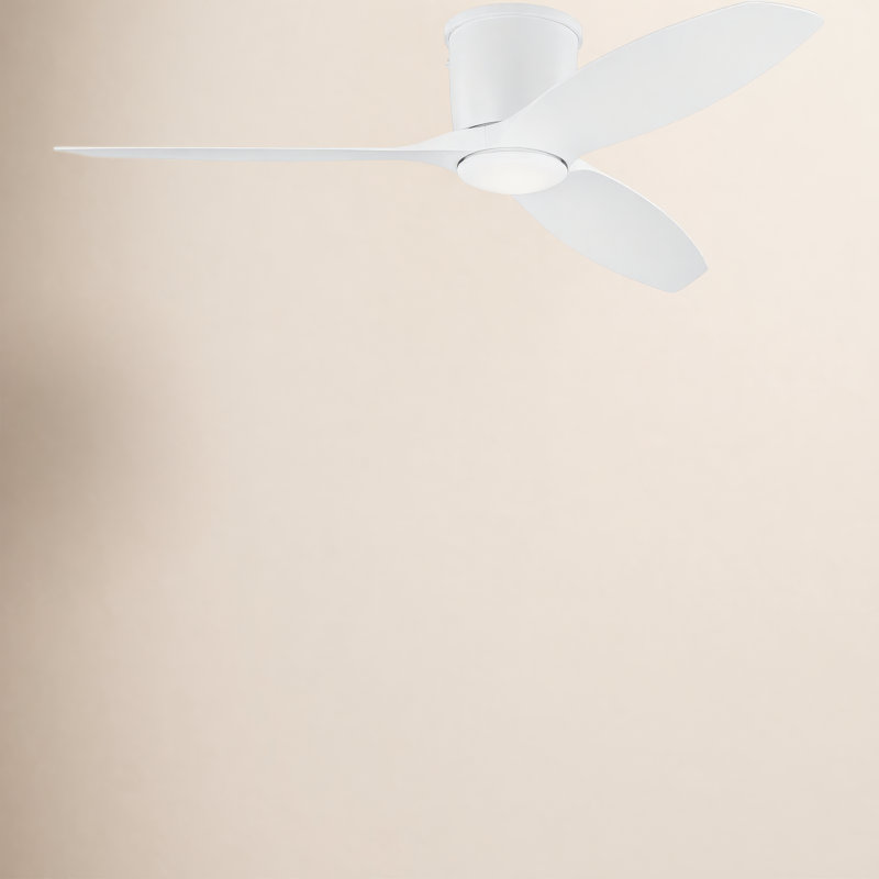 Ventilateur de plafond avec lumières DEL Aisling, Blanc mat, Blanc mat, 52"