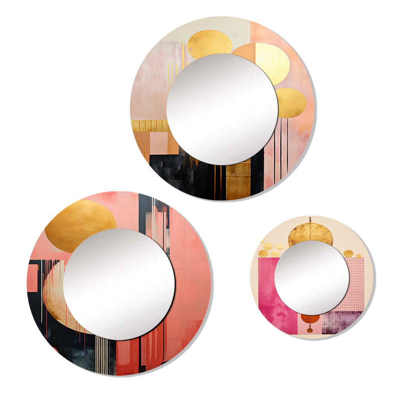 Miroir mural rond en aluminium Serendipity