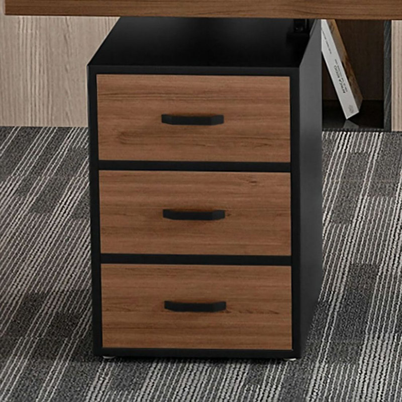 Bureau de direction rectangulaire en bois massif avec tiroirs Nut-brown, 29.53" H x 55.12" W x 27.56" D, Retour à gauche