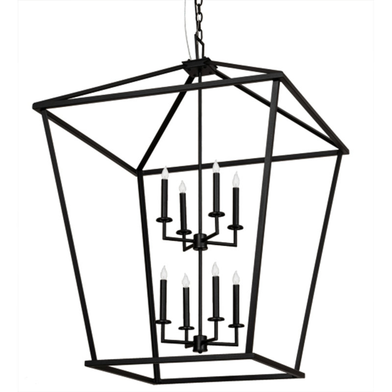 Kitzi 8 - Light Chandelier, 52" H x 51" W x 51" D, Black