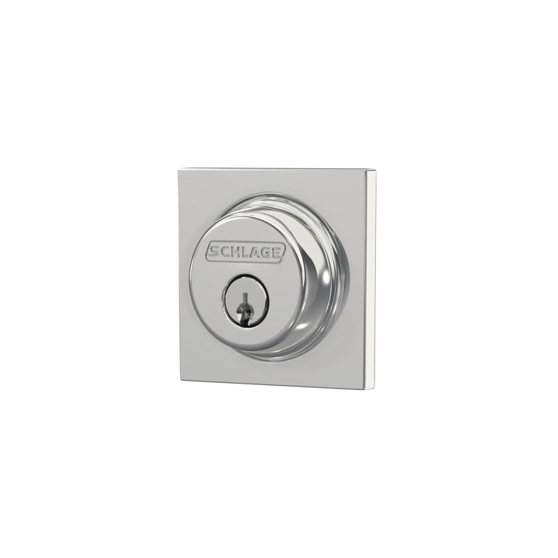 Single Cylinder Deadbolt with Collins Trim, Bright Chrome