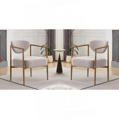 Chaise de salle à manger, chaise de salon, chaise de chambre à coucher 2 ensembles, avec dossier et siège en mousse, structure en métal avec transfert d'eau, visuel grain de bois