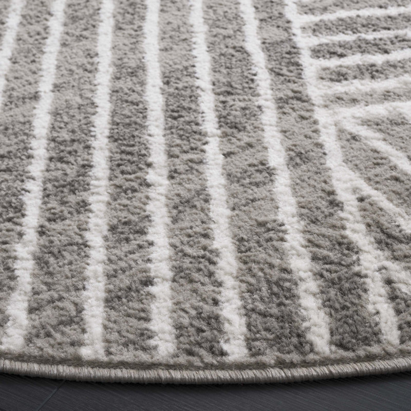 Tapis à motif géométrique Ibrahima Performance, Rond 6 pi 7 po