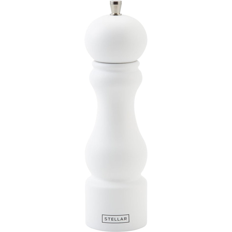 Brand Stellar Kitchen Wood No Power Source Required / Manual Salt Mill, White, 21cm