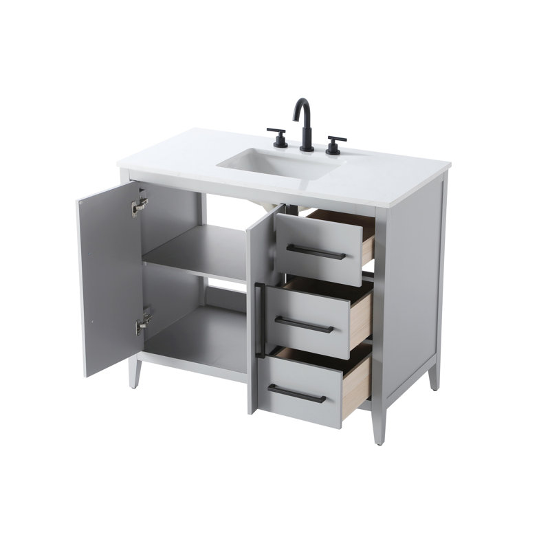 Meuble-lavabo simple 42 po, Gris