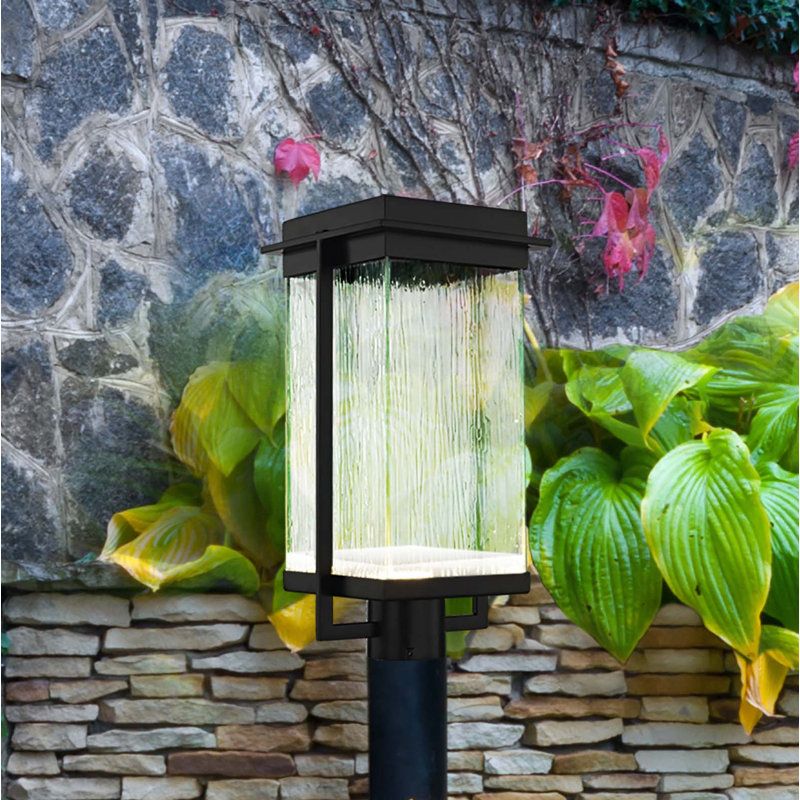Milla Alabaster Lantern Head, Matte Black, Rain