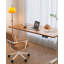 Bureau debout électrique à hauteur ajustable avec plateau en bois massif et structure blanche-893453746