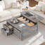 Table basse à plateau relevable de 39,4 po avec rangement, tables basses de ferme pour le salon-788015-788012