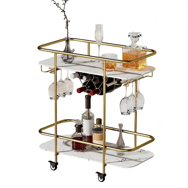 Steel Bar Cart, Gold