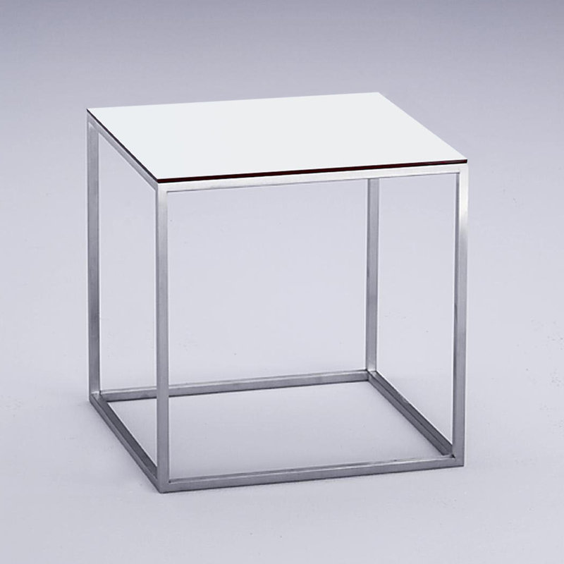 Less Pedestal End Table, White
