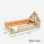 Lit en bois avec garde-corps, tête de lit en forme de maison, armoires de rangement, éclairage à DEL et station de charge-130624458