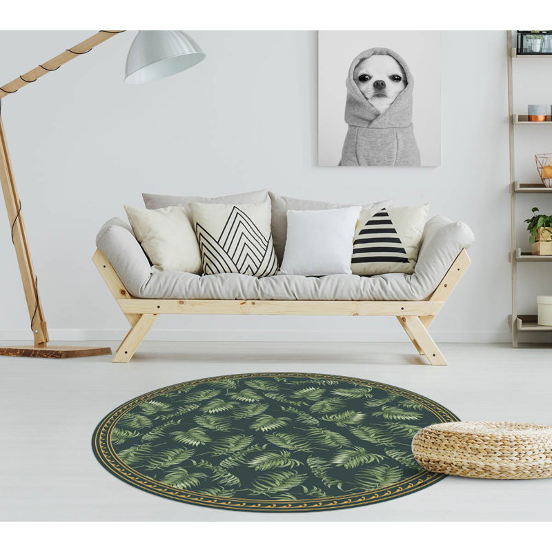 Earhart Non-Slip Floral Indoor Doormat, Round 136cm