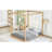 Natural Queen Canopy Platform Bed With Support Legs - Build Of Pine And , Modern Bedroom Look, Custom Canopy, Underbed Air Circulation Stable Design, Fresh Keeping Underbed, Feature, Aesthetic, Fast
