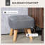 HOMCOM Modern Tufted Footstool, Linen Fabric, Rubber-105501744