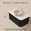 Meuble-lavabo mural de 36 po en contreplaqué, noir, à bord arrondi avec tiroir de rangement imperméable et résistant à l'humidité, pré-assemblé-132499731-132499737