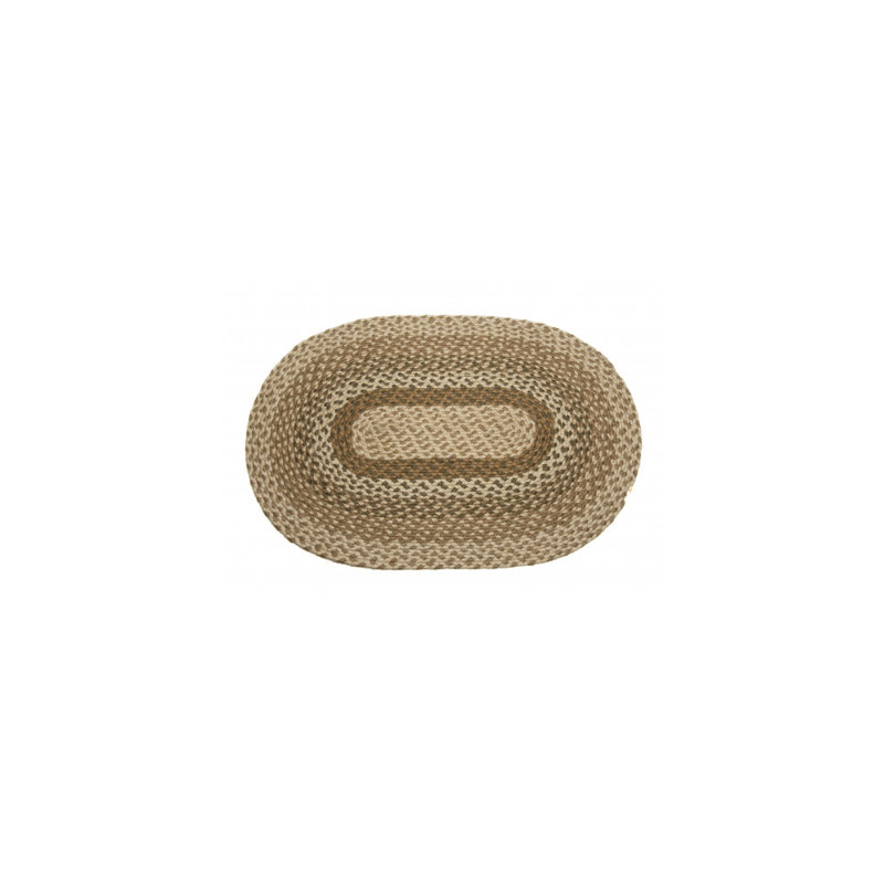 Tapis beige en coton tressé Junie, Ovale 4 pi x 6 pi