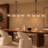Modern Contemporary Black 4-Light Large Linear Glass Chandelier 47inch Kitchen Island Pendant