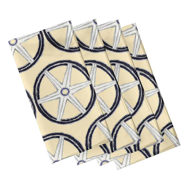 Jetmore Nautical Geo Lines Napkins, Yellow