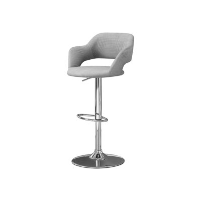 Tabouret de bar pivotant avec structure en tissu et métal gris moderne - hauteur réglable,