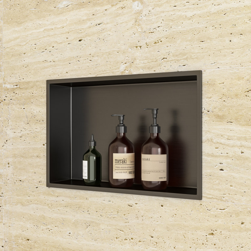 Niche encastrée rectangulaire en acier inoxydable de 20 po x 12 po H 20 po x 12 po, Noir
