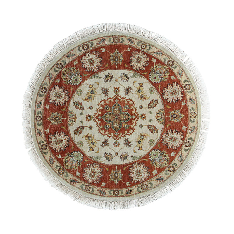 Tapis ivoire en laine noué à la main Cayuga