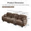 Canapé modulaire confortable en tissu de chenille plissé avec siège ergonomique en mousse haute densité, accoudoirs arrondis arrondis et 2 coussins décoratifs ronds-1405589190-1405589191