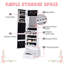 Harrold Mirrored Jewelry Cabinet Armoire Floor Standing w/ Lock LED Light-1742321769