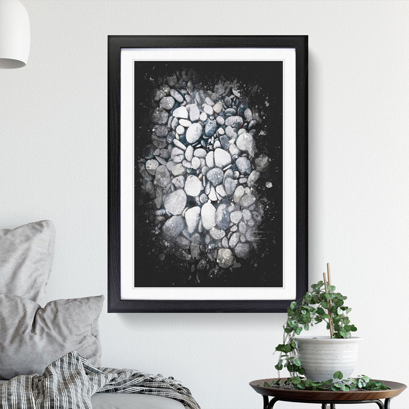 Pebbles - Picture Frame Graphic Art Print, 62cm H x 87cm W x 2cm D, Black Framed