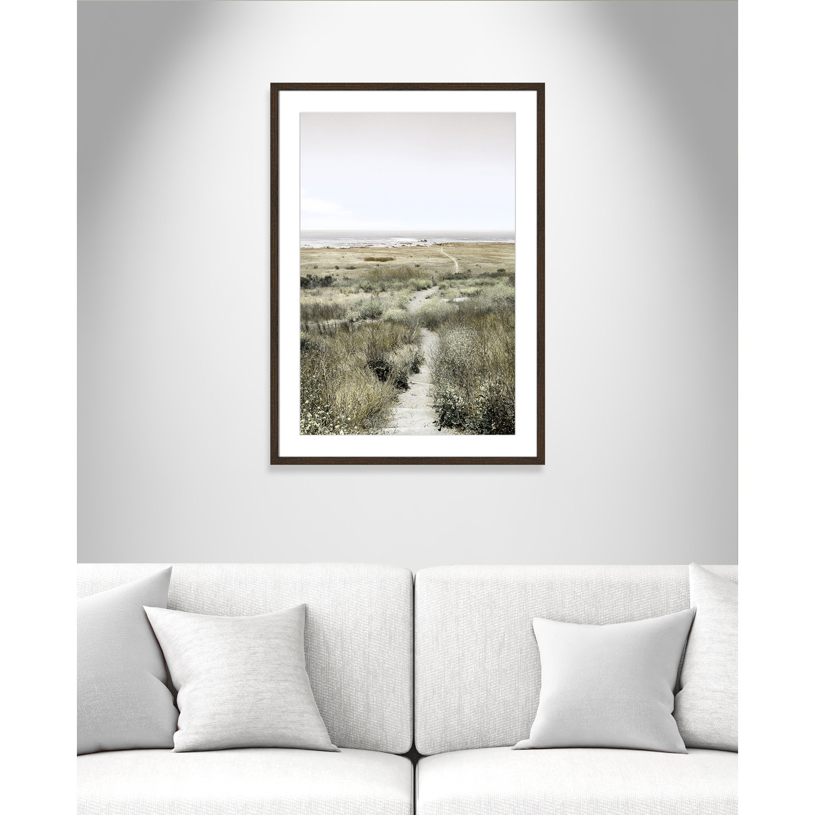 Toscani "Footpath to Paradise" Print, 25.5 W x 35.5 H x 0.75 D, Walnut Wood Grain