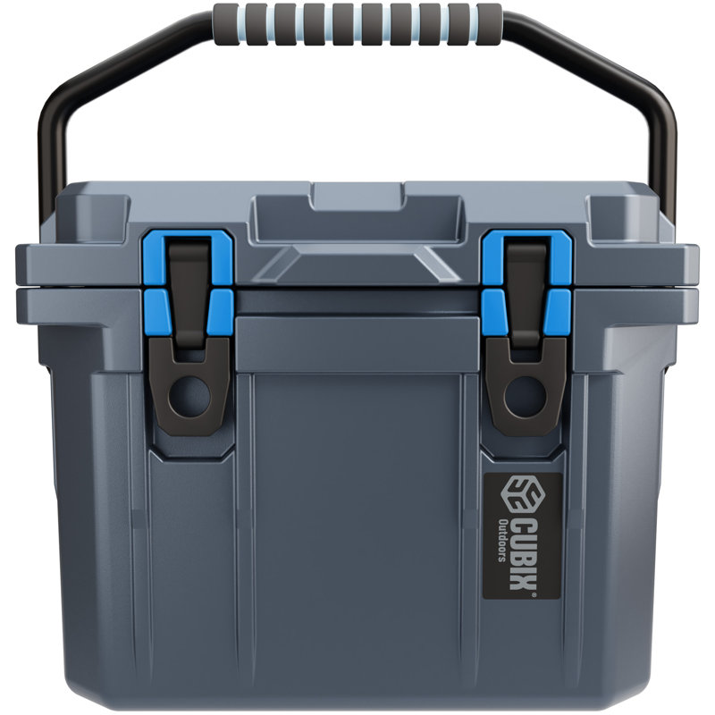 Cubix Outdoors QuadraX 10 Quart Portable Hard Cooler for Camping, Fishing, Beach, Gray