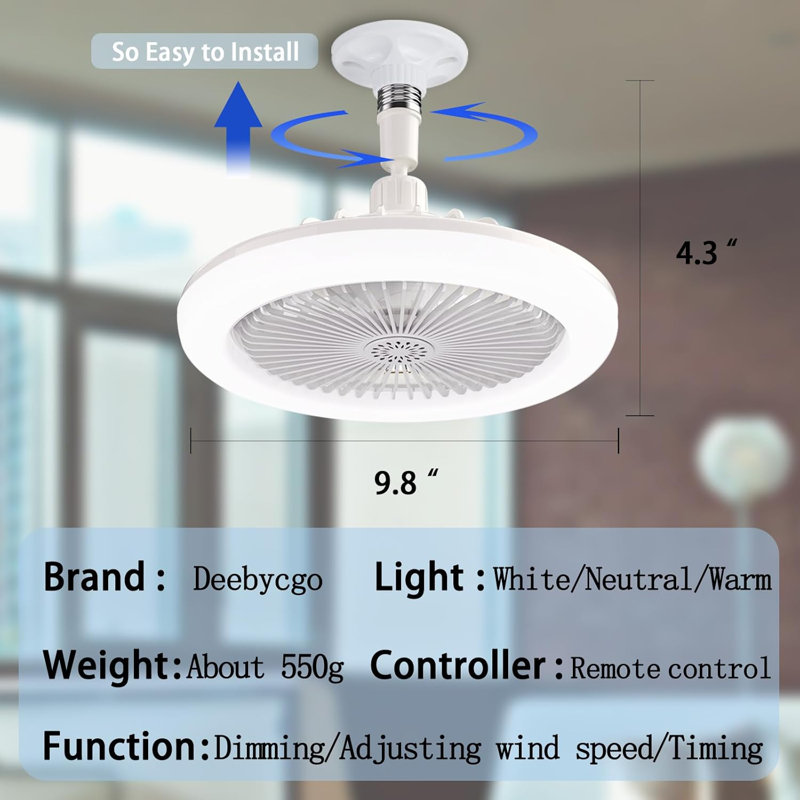 Ventilateur de plafond avec lumières DEL Hampstone