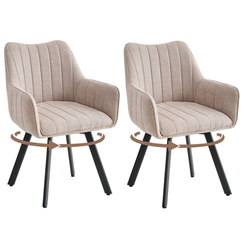 Linen Blend Upholstered Armchair, Grey, 4, Grey
