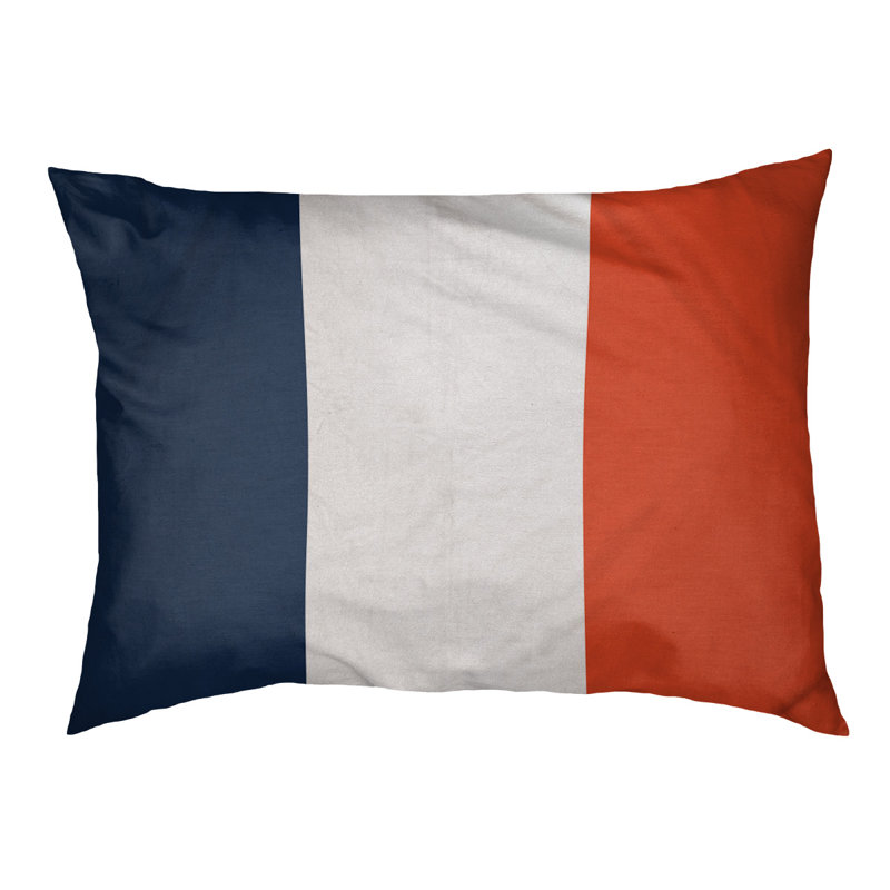 Coussin Atlanta, Grand (l 40 po x P 30 po x H 6,5 po), Navy/White/Orange