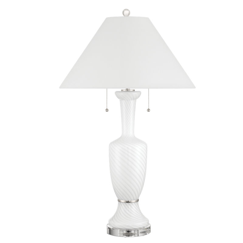 Classico Table Lamp, White/Polished Nickel, White