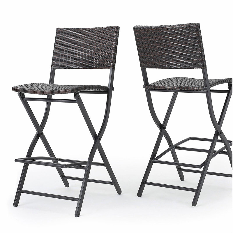 Tabouret de bar d'extérieur en osier et rotin