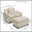 Modern Upholstered Armchair with Ottoman-131260937