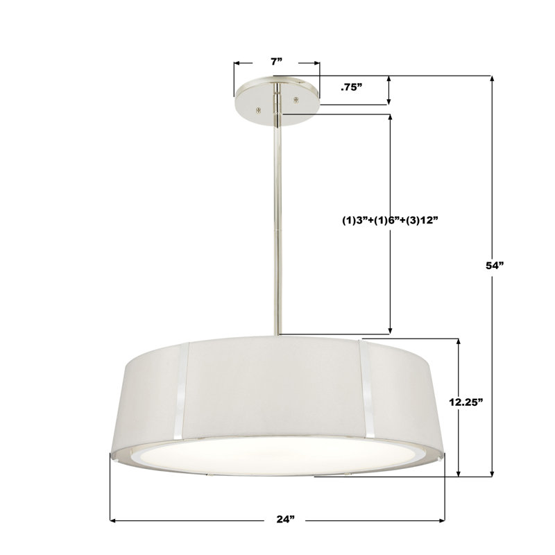 Luminaire suspendu 24 po Marietta, Nickel