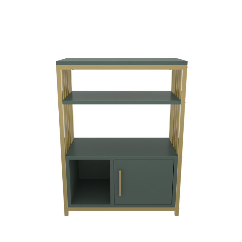 Yancey Bookcase, Green/Gold