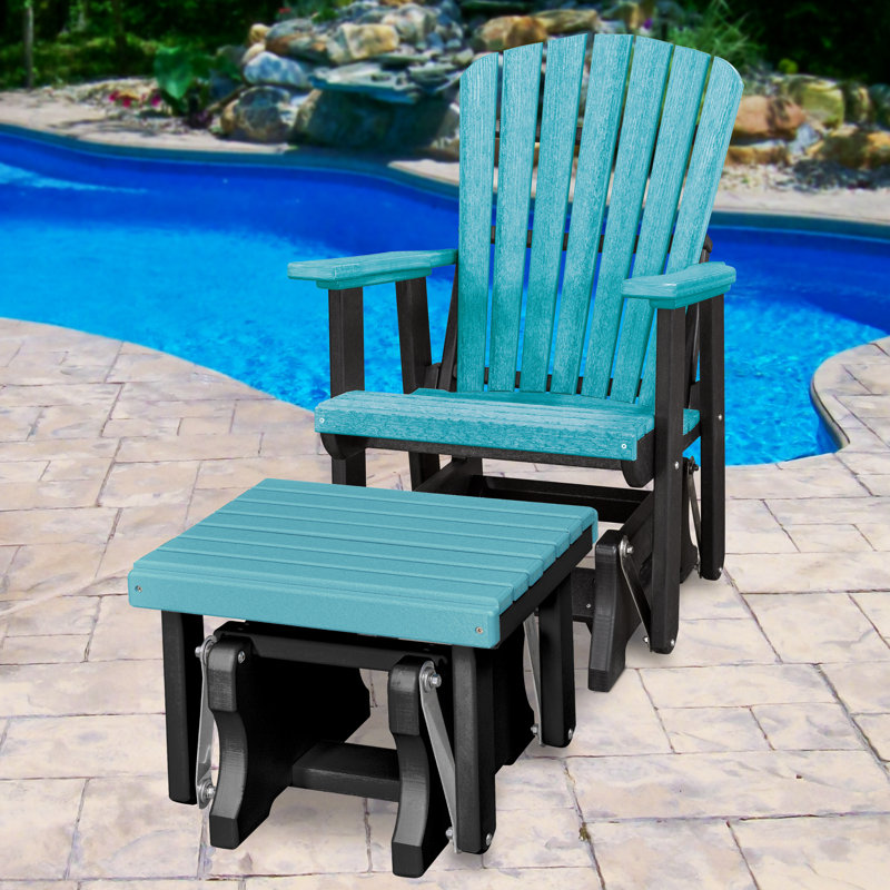 Chaise d'extérieur Campball, Bleu Aruba / noir