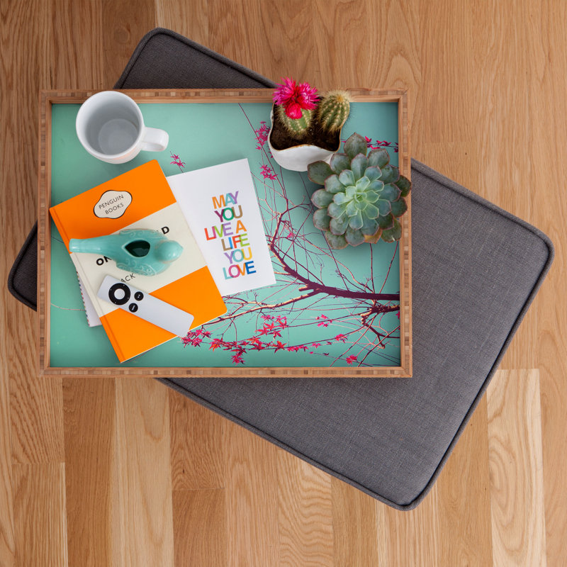 Happee Monkee Wood Tray, 1.75" H x 18" W x 14" D