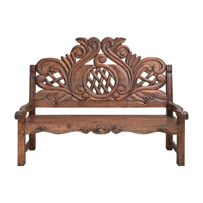 Banc en bois sculpté à la main