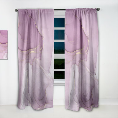 Mauve liquide Art Waves I - Rideau moderne - Velours obscurcissant - 1 panneau